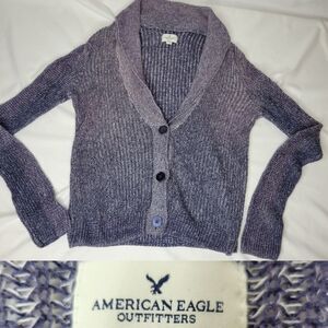 M AEO AMERICAN EAGLE OUTFITTERS purple lightweight cardigan cardi sweater medium